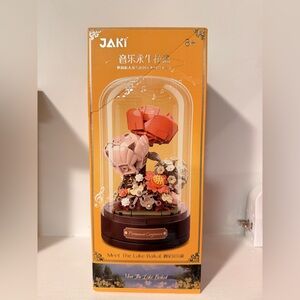 JAKI Orange & Pink Floral Dome Music Box - Pomander Bouquet